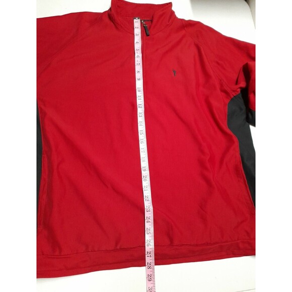 AUSTIN GOLF Red Half Zip Stain Resistant Windbreaker Zip Sleeve Mens Size L - Picture 8 of 12